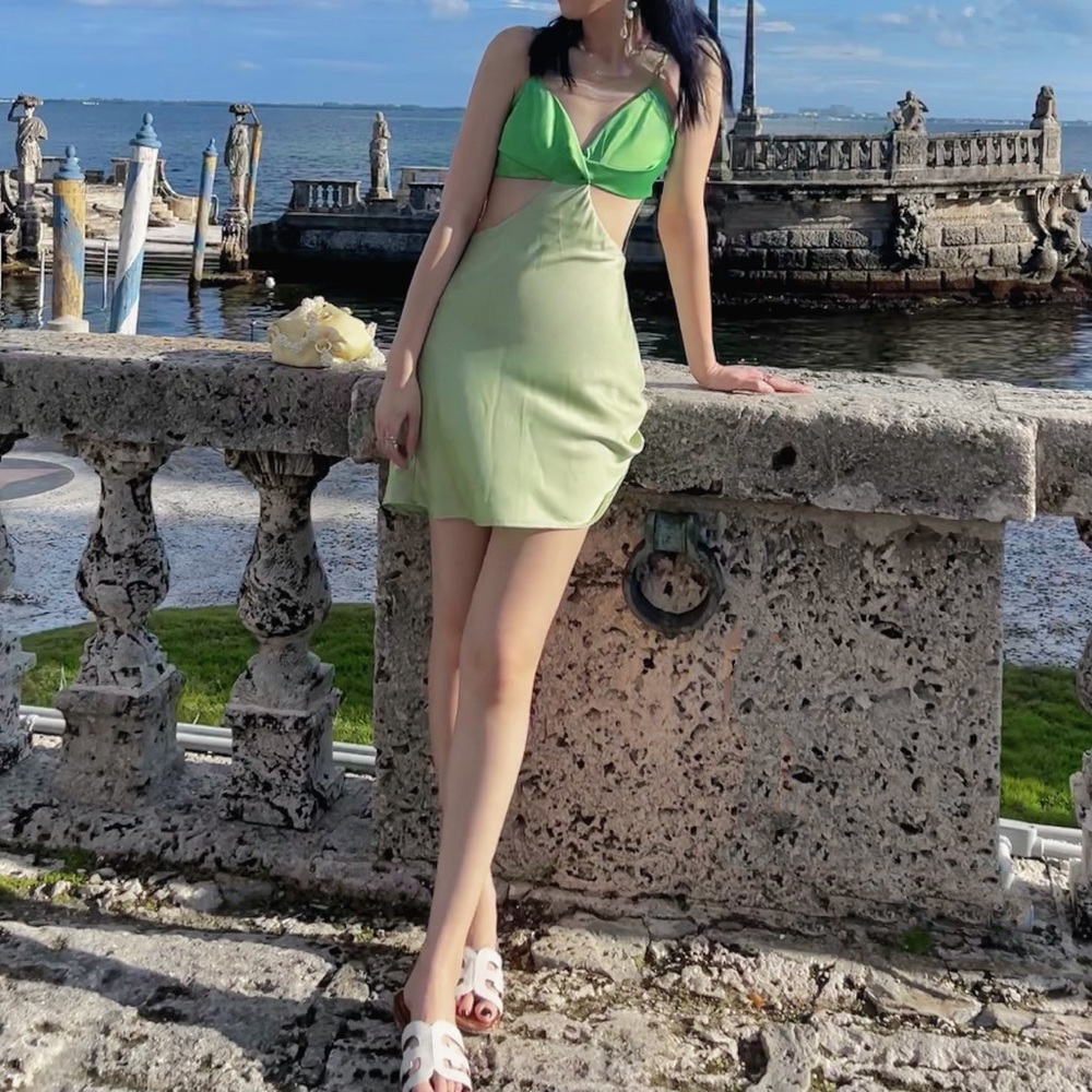 Green holiday dress